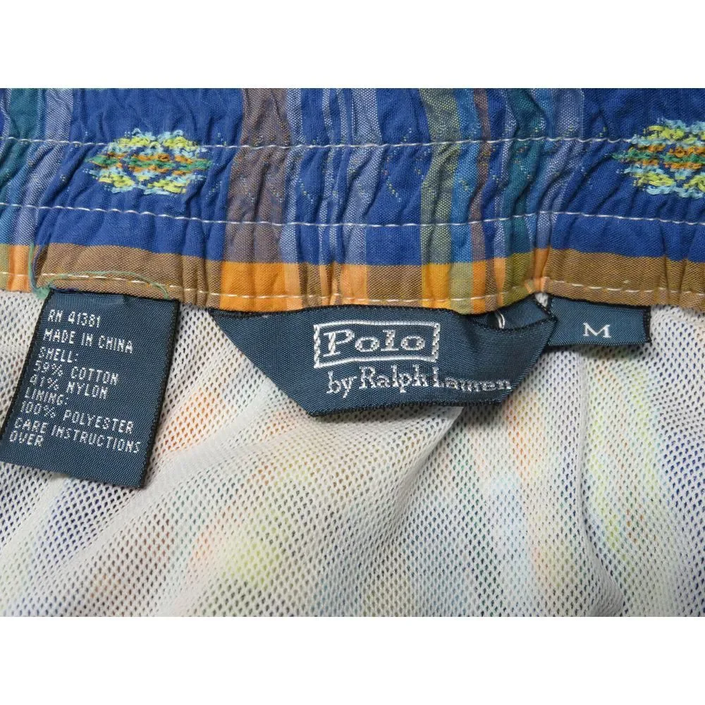 Mens Polo By Ralph Lauren Multicolor Swim Trunks Shorts Size M‎ Geometric